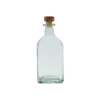 Clear Square Glass Bottle with Cork Family Size Beverage Glass Square Bottle for Brew Cold Tea 1