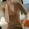 2024 Spring and summer High Quality cashmere Half sleeve Sweater Women Pullover Five-Point Short Sleeve Fashion Knit Female 5