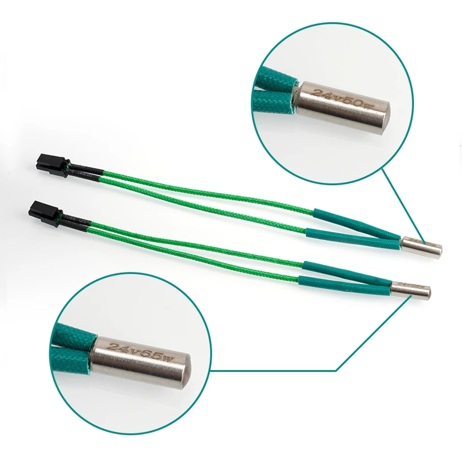 Cartucho Aquecedor de Impressora 3d Tubo de Aquecimento para Voron 0.1 1.8 2.4 Series com Cabo Verde 15cm Peças 24v 65 50w x6 mm x 15 mm - Imagem 5