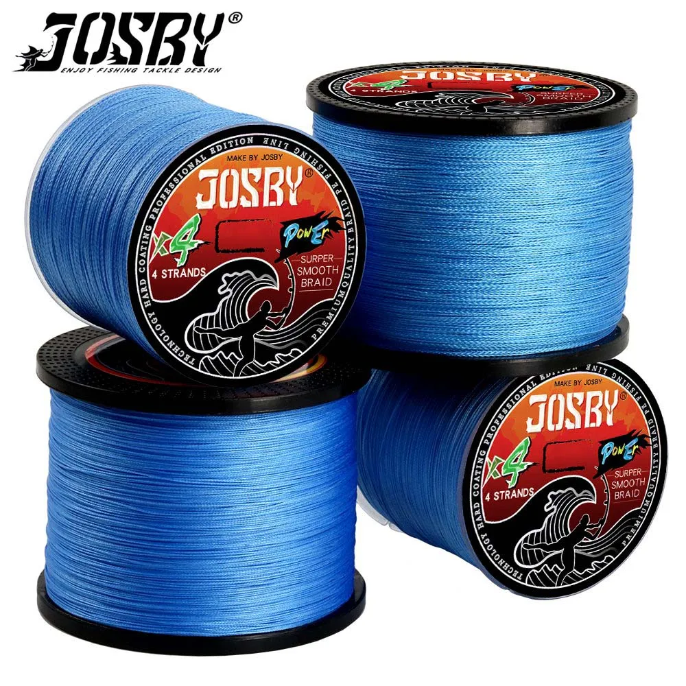 

Плетеная рыболовная леска JOSBY, 4 нити, сверхпрочная японская леска для ловли карпа, морской рыбалки, 100 м, 300 м, 500 м, 1000 м