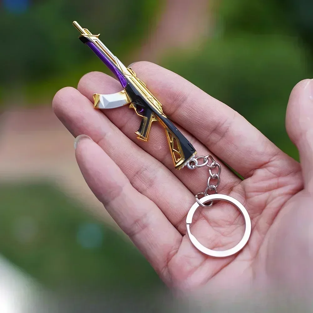 Valorant Keychains Set Reaver Karambit Knife Vandal Metal Game Peripheral Metal Sword Weapon Model Keychains Pendant  Gifts Toys 6