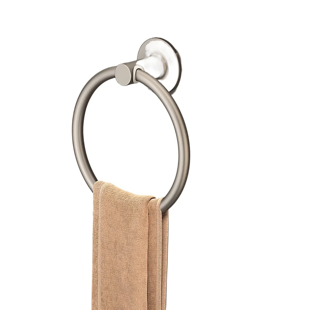 *Simple towel ring No punching bathroom towel hanging space aluminum ring hanging