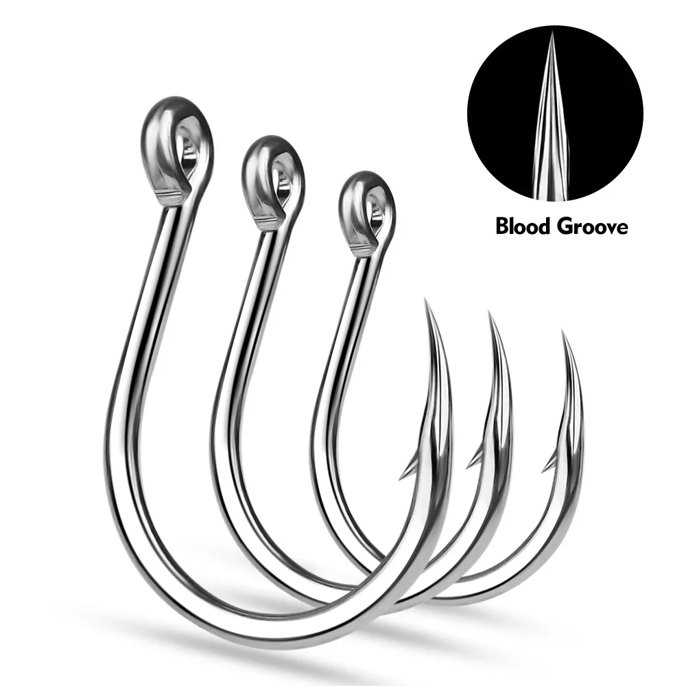 10PCS1050CircleFishingHooksBloodGrooveWideGapFishhookHigh