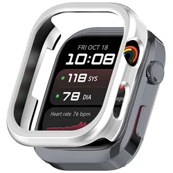 Silicone Sports Band with Magnetic D Buckle and PC Hollow Case - Universal Fit Bracelet for Huawei Watch D2 (Silver - case)