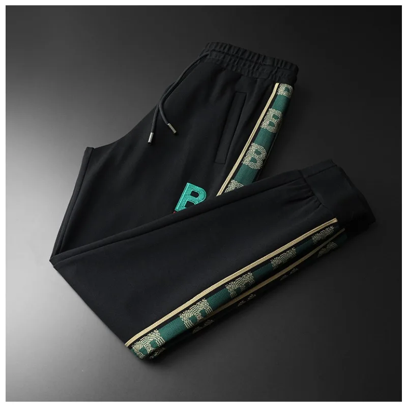 Minglu Letter Zipper Embroidery Men's Sets Luxury Spring Autumn Male Sweatshirts Elastic Waist Sport Casual Man Tracksuits 3XL 4