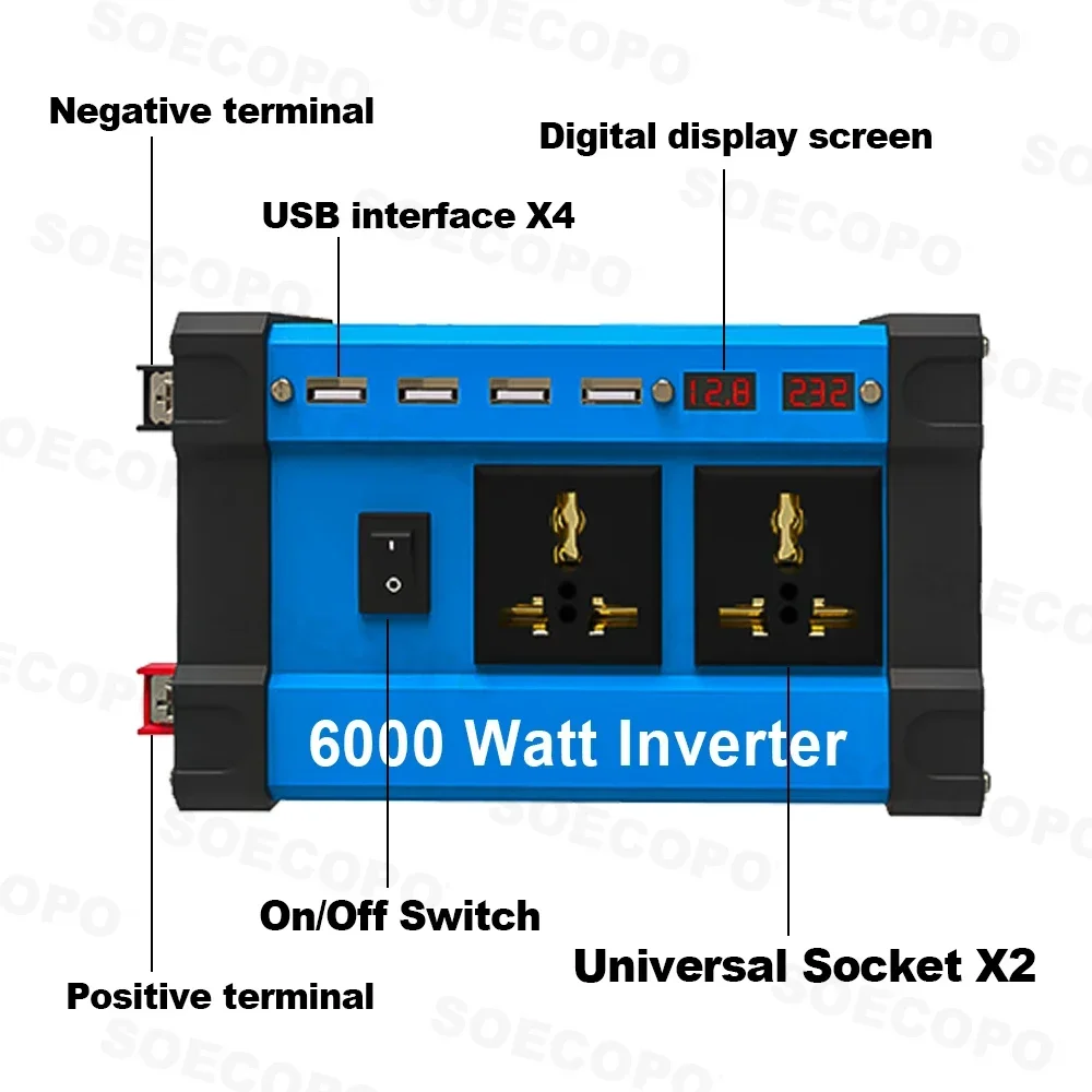 6000W Solar System Complete Kit 12V To 110V/220V 100A Controller 500W Panel Off-Grid Inverter System for Home/Camping Backup