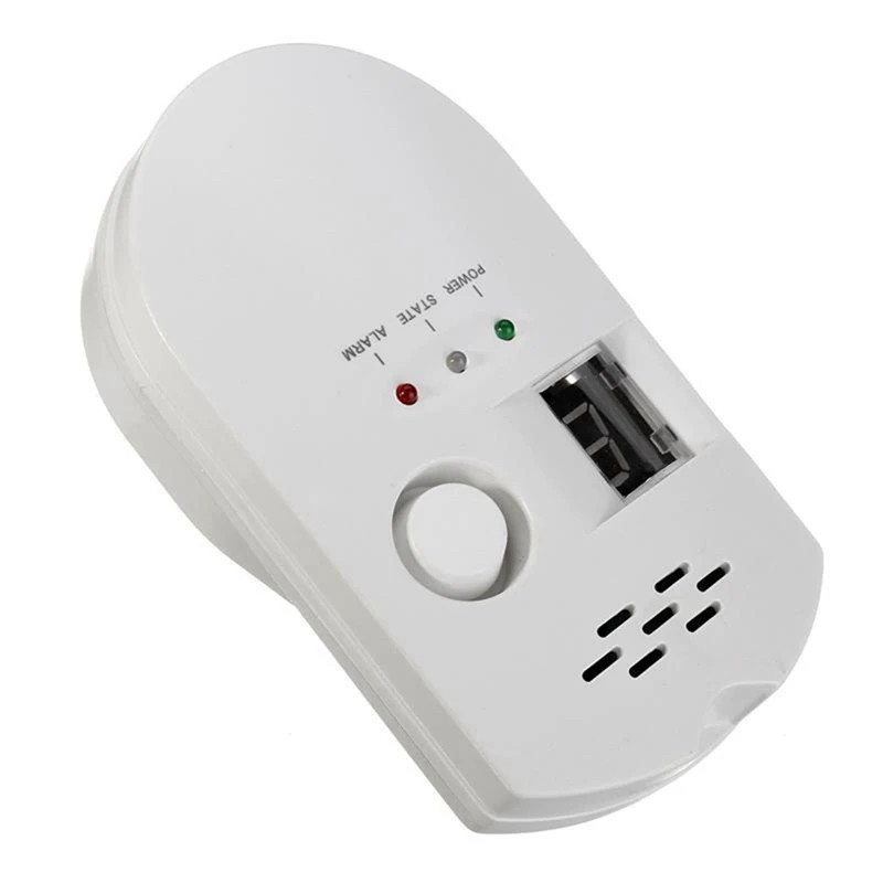 

1 Piece Natural Gas Detector Gas Leak Detector Plug-In Gas Alarm With Digital Display EU Plug