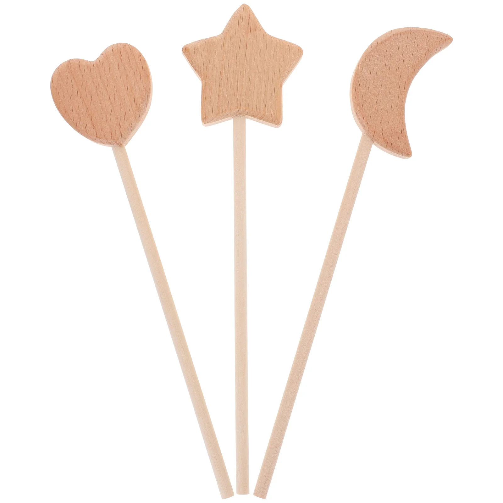 

3 Pcs Fairy Wand Party Graffiti Painted Blank Beech Wooden DIY Hand Painting Baby