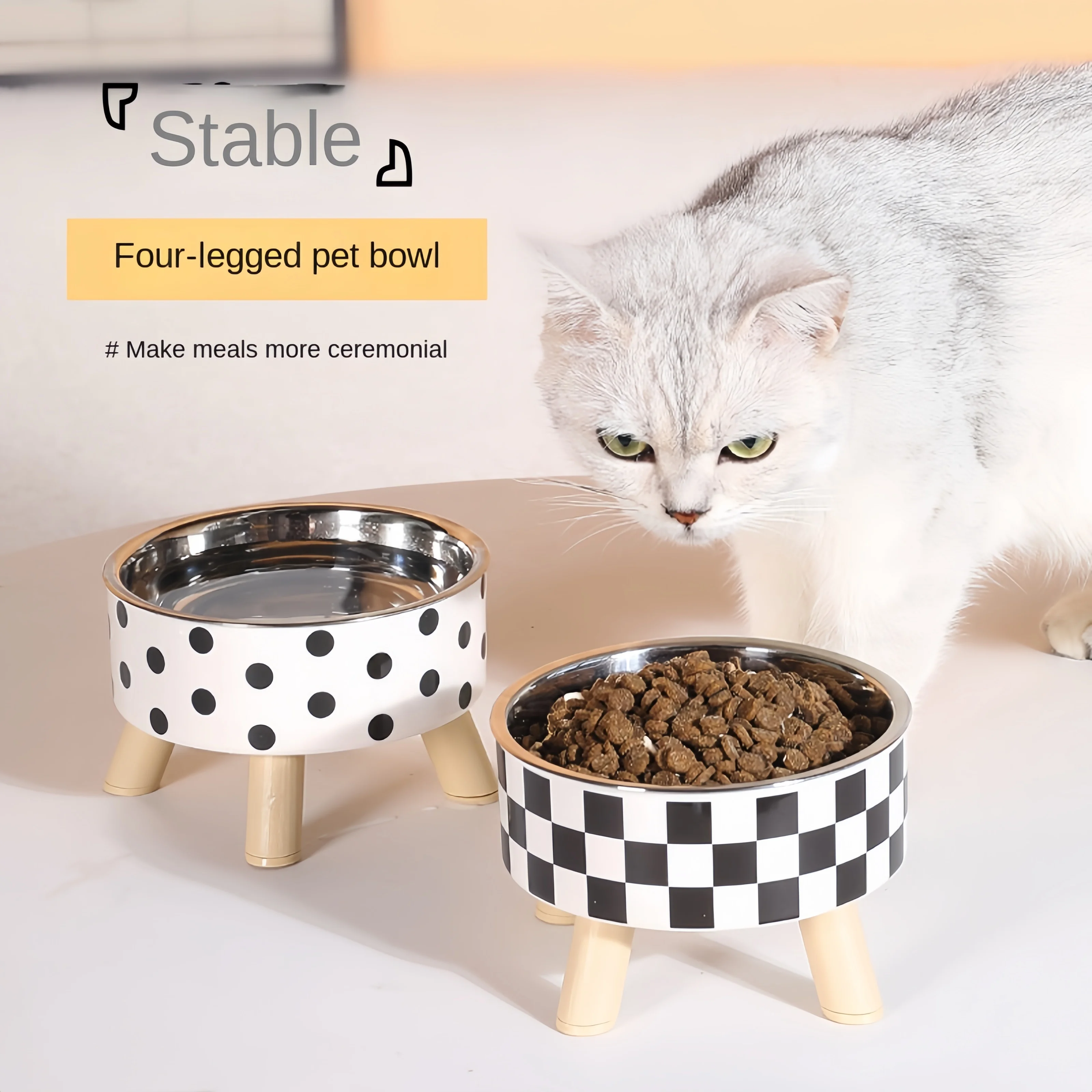 Elevated Anti-Choke Cat Bowl 1