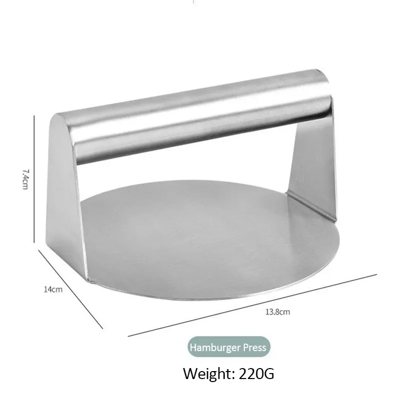 Burger Press Stainless Steel Round Smash Meat Press Mold for Deli Beef Plate Masher Kitchen Accessories