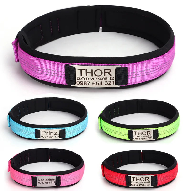 Premium Custom Reflective Pet Collar Personalized and Soft Lining 2
