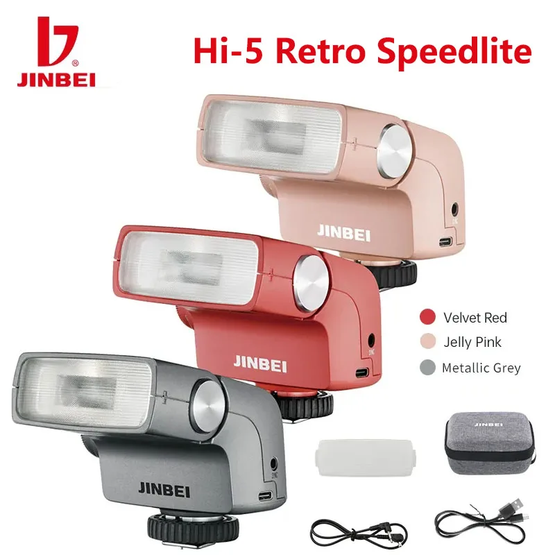 

JINBEI Hi-5 Retro Speedlite Color Camera Flash GN16 6000±200K 7 Levels Universal for Canon Nikon Fuji Oba Sony Panasonic Photo