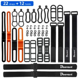 Versatile Bungee Gel Straps with Adjustable Stretch and Hook Loop Ties (B 22 straps 12 hooks)