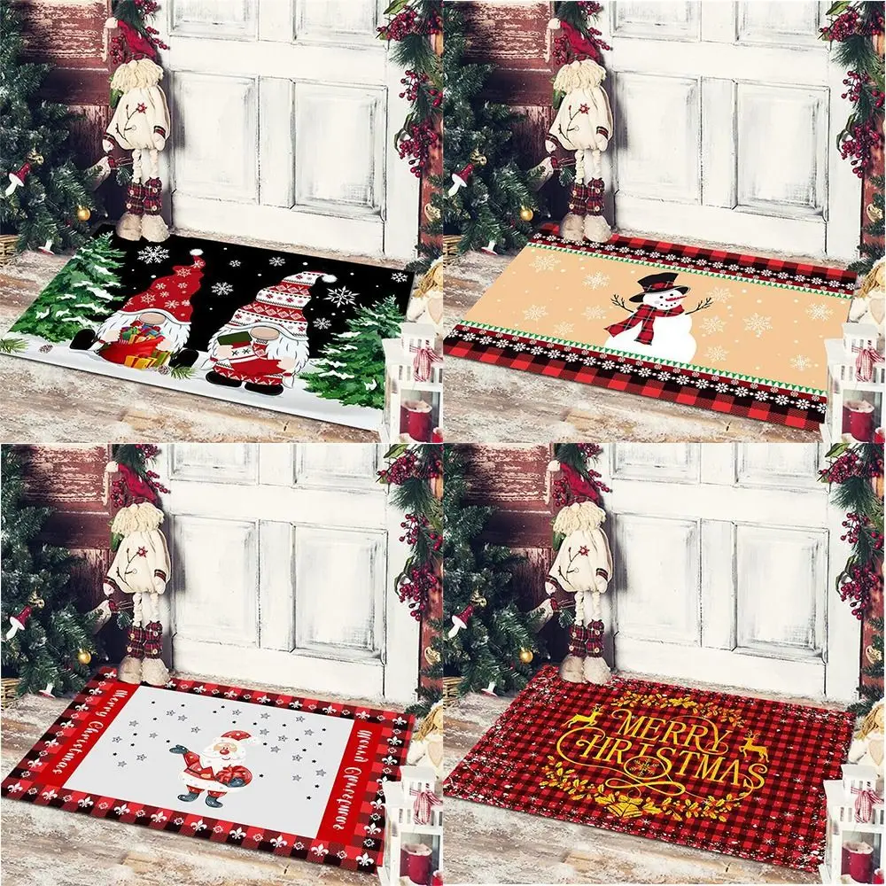 Christmas Floor Mat Entrance Doormat Bedroom Bath Toilet Anti Slip Carpet Merry Christmas Decoration for Home New Year Gift