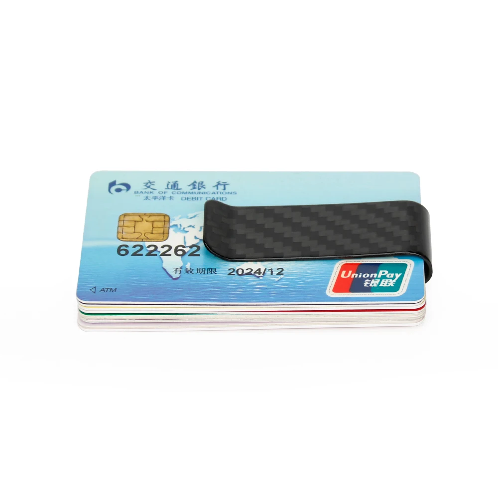 22mm Real Twill Carbon Fiber Front Pocket Wallet Money Bill Clip For Men Women