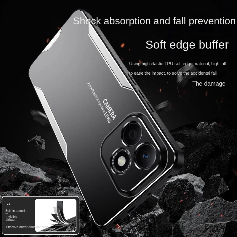 Enhanced Aluminum Alloy Shockproof Matte Silicone Phone Case, Lightweight and Durable