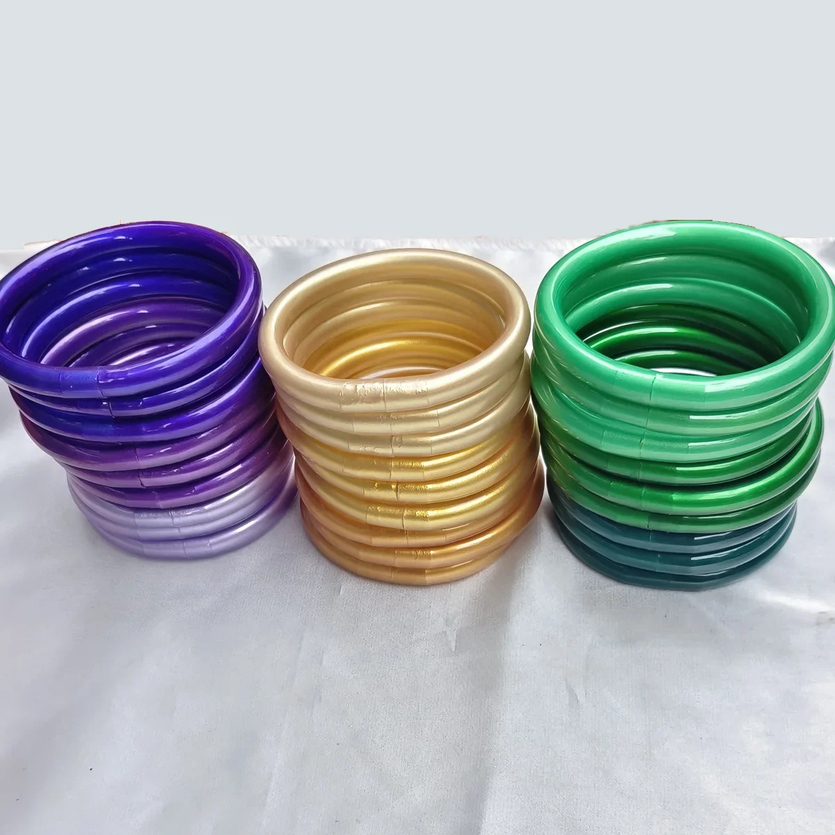 2pcs/set Jelly Bangles Bracelet for Women 9MM Exaggerated Round Bangle Senior Year 2
