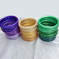2pcs/set Jelly Bangles Bracelet for Women 9MM Exaggerated Round Bangle Senior Year 2