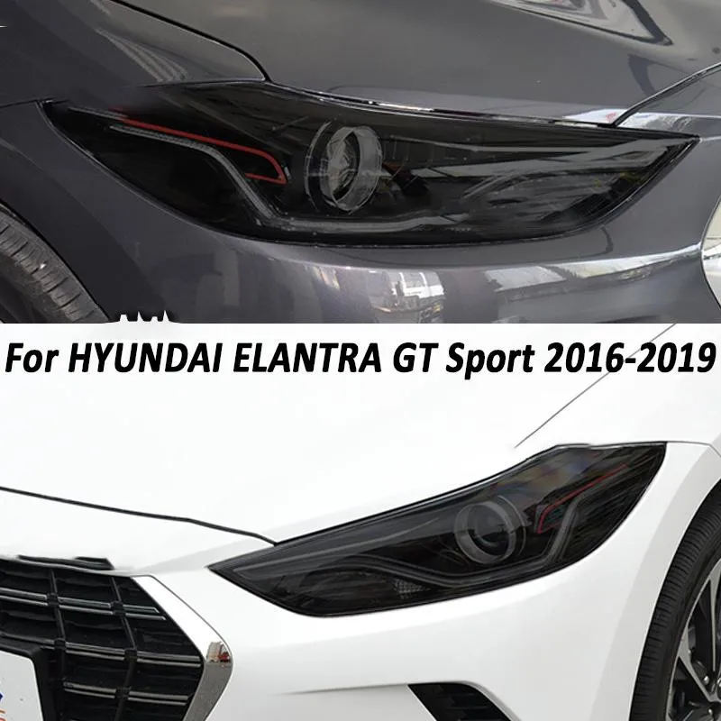 

2 Pcs Car Headlight Protective Film Front Light Lamp Smoked Black TPU Protect Sticker For HYUNDAI ELANTRA GT Sport 2016-2019 18