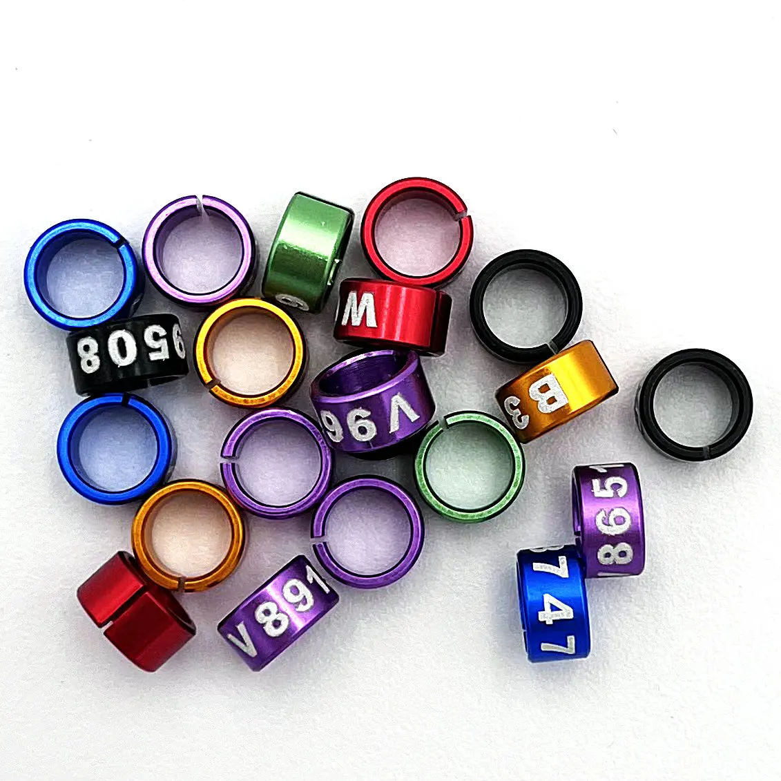 Split aluminum ring bird leg bands 20PCS (2.6mm ~8mm) personalized custom-made