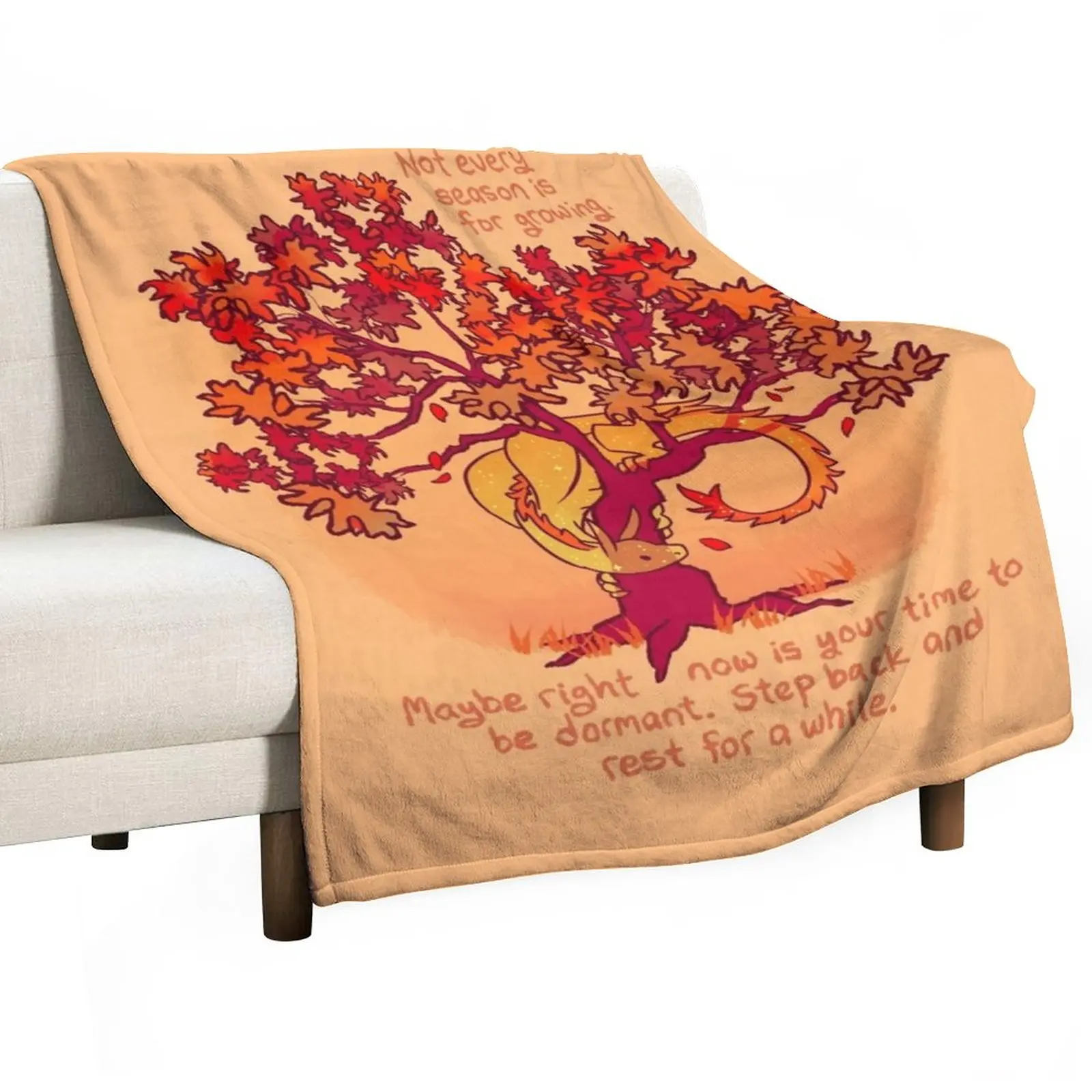 

Not Every Season is For Growing Fall Dragon Forest Spirit Throw Blanket Travel Blanket Soft Plaid Blanket Fluffy