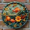 Silent Aluminum Wall Clock with Tropical Fish Design - Perfect for Bedroom & Valentine'S Day Decor Wall Clock Modern Design 1