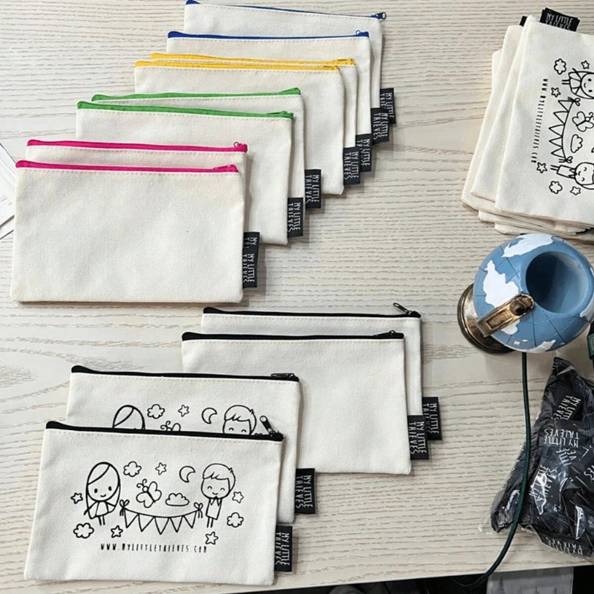 Cosmetic Bag Storage Bag Canvas Multi Functional Zipper Pencil Case For Students DIY