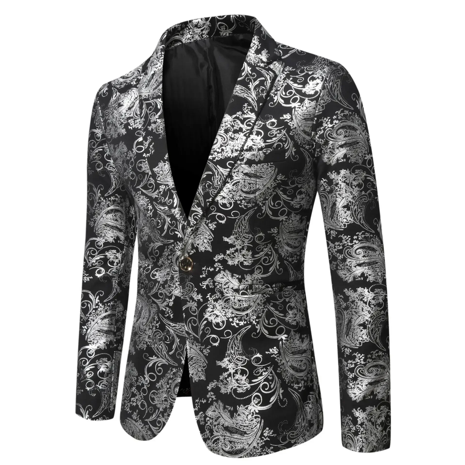 Mens Blazer Jacket Fashion Business Handsome British Style Casual Slim-fit Print Wedding Work Hot Chick At The Bar  Blazers 3