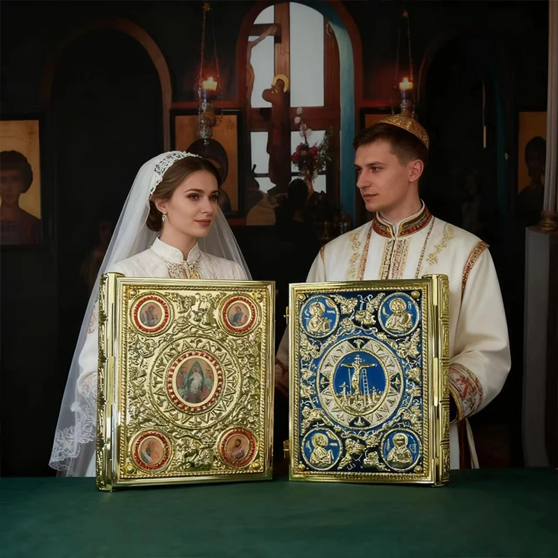 Neu 2026 Orthodoxe Anbetungs-Iconoklastik Gold Blau Emaille Handwerk Ritual-Ornament für Kirchen Stabil und Dick Verformungsfest Geschenk – Detail 4