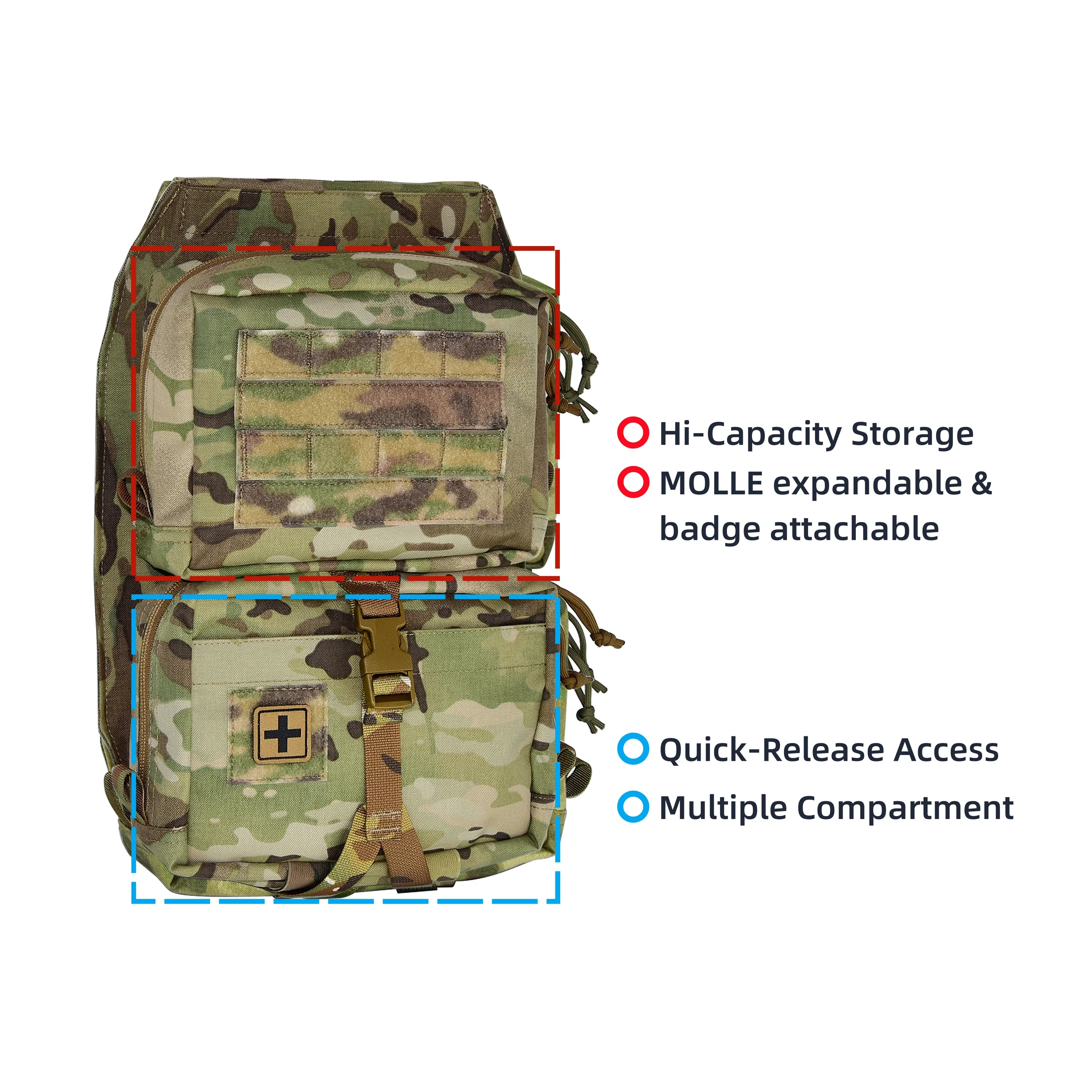 Gilet Tactique K19 3.0 à Dégagement Rapide - Porte Plaque MOLLE - Pour Airsoft, Paintball, Chasse
