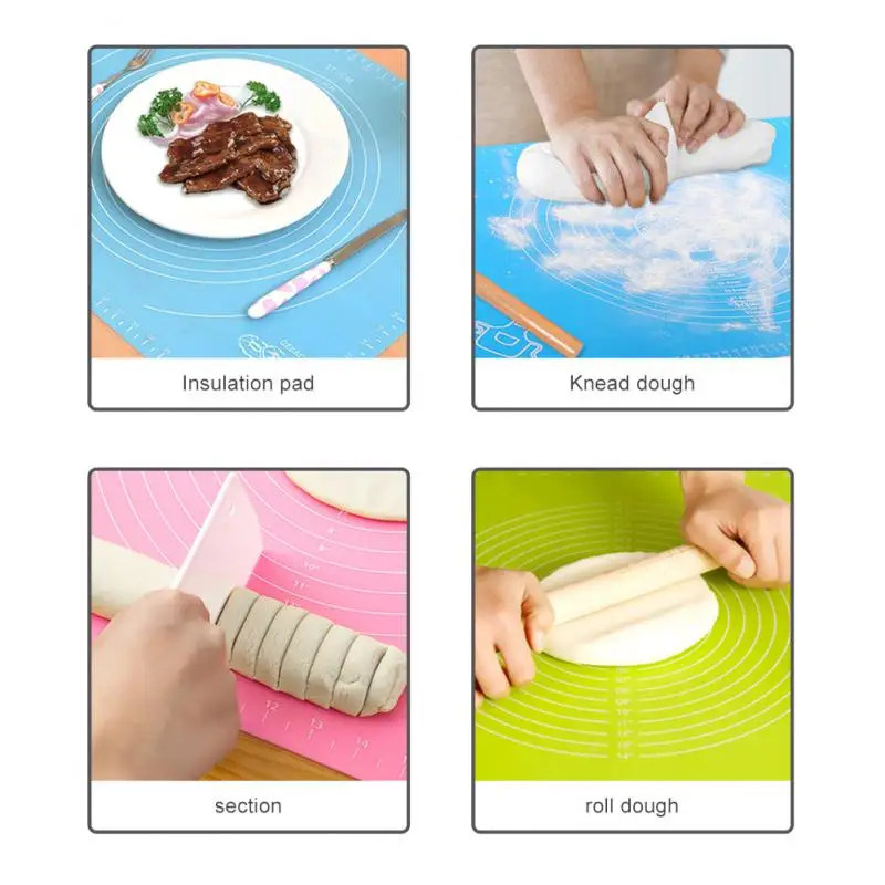 Silicone Baking Mat Kneading Dough Mat Silicone Non-stick For Rolling Dough Pizza Liner Pad Pastry Cake Bakeware