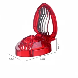 Strawberry Slicer - Stainless Steel Precision Cutter for Decorating Desserts and Baked Goods (Red)
