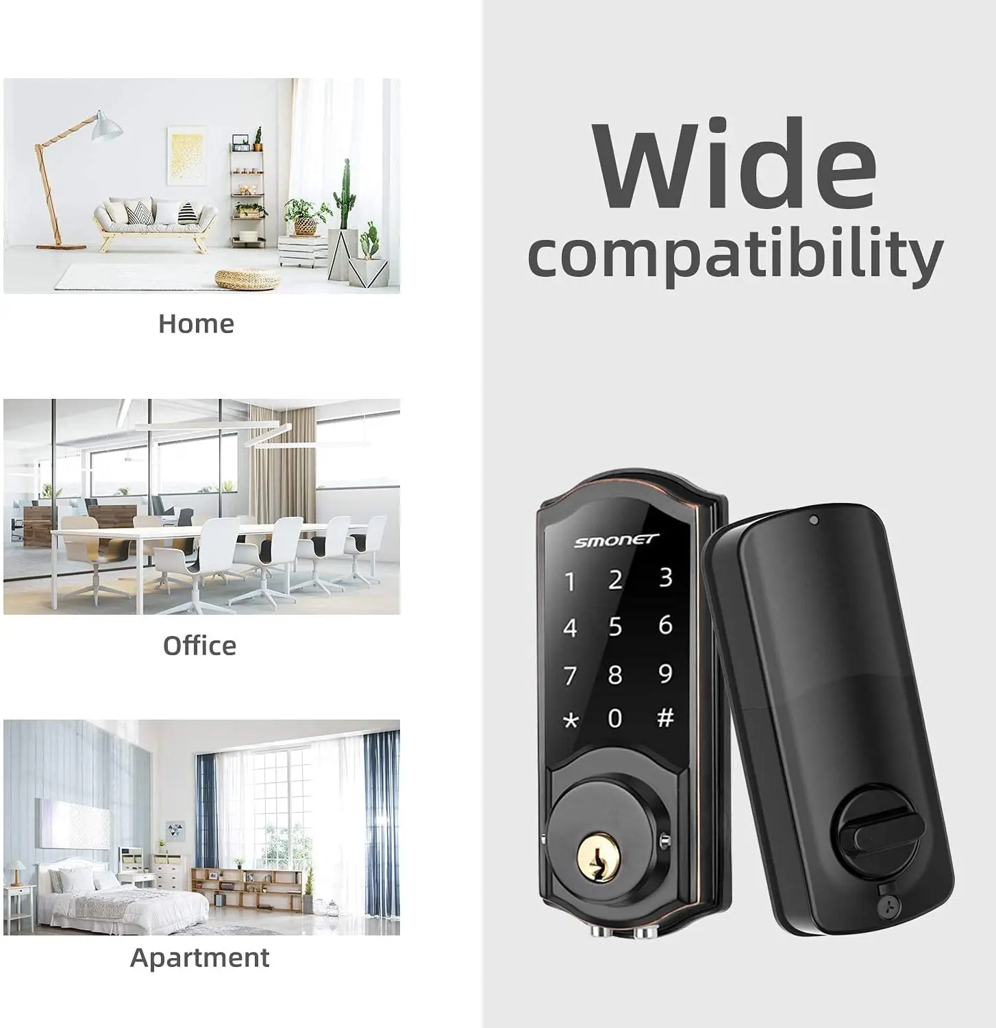 wifi door lock,smonet remote control smart