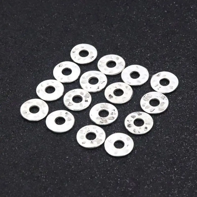 50 stücke silberne Farbe runde Metall perle dünne Dichtung lose Abstand halter Perle für Schmuck finden Loch 4mm Größe 12mm DIY Schmuck Zubehör