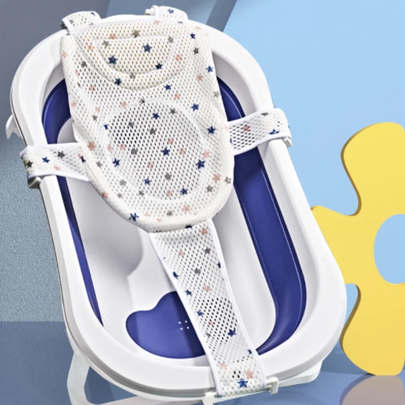 Newborn Adjustable Baby Bath Support Pad Seat Cushion Cross-shaped Anti-slip Baby Bath Net Mat Shower Cradle Bed Seat baby bath support pad baby bath seat baby bath tool