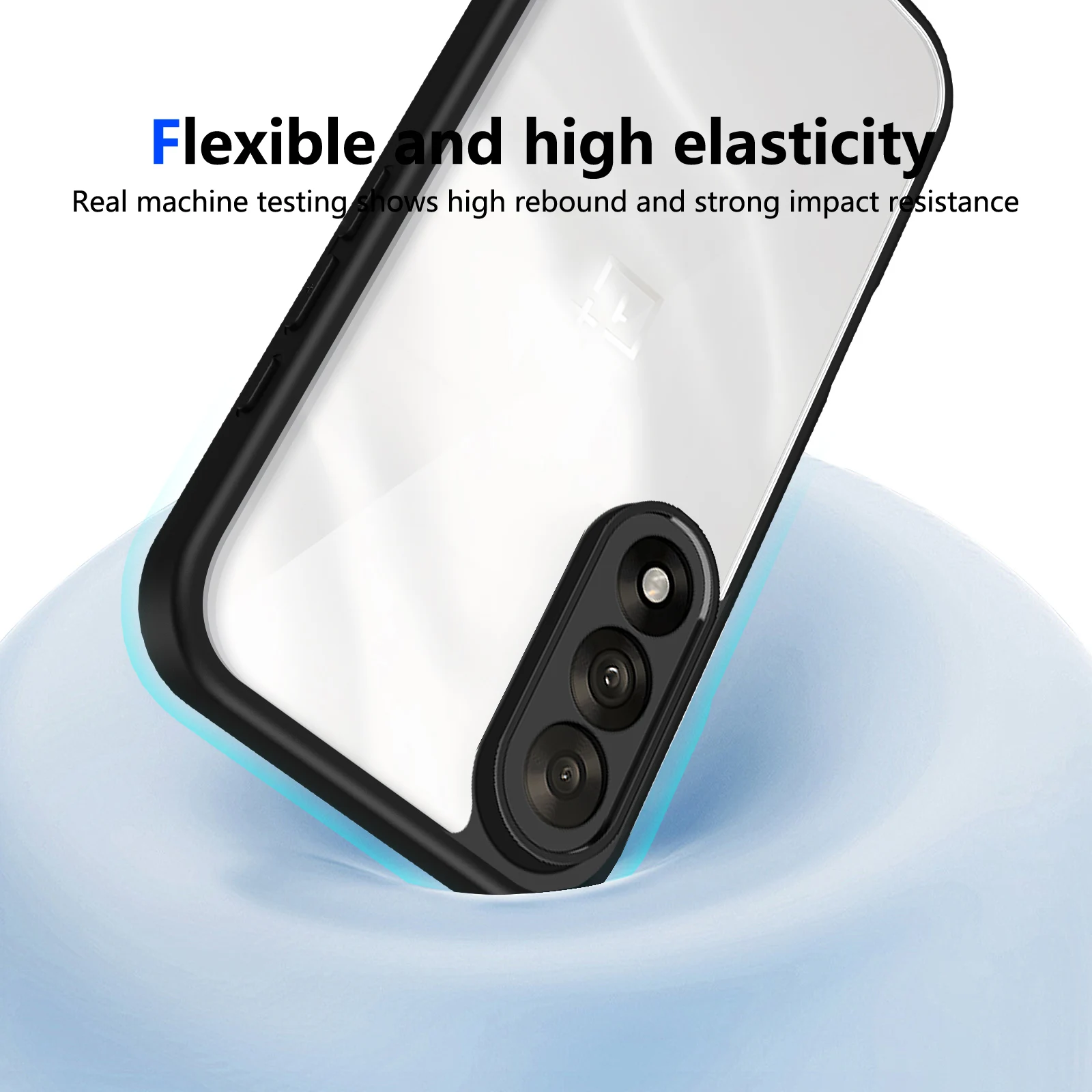 Shockproof Silicone TPU Bumper with Clear Back Hard Phone Case