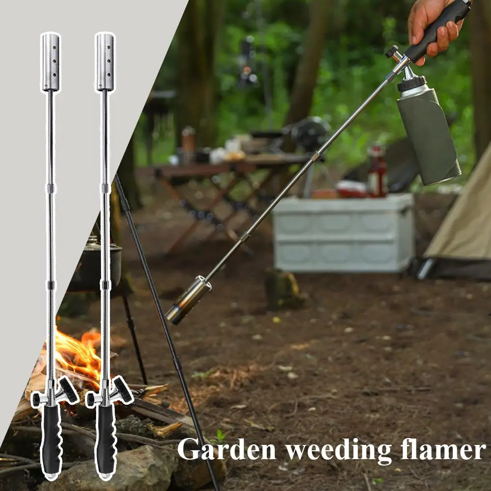 Adjustable Length Hand Tool Outdoor Picnic Garden Home Weed Burner Torch Gas Blowtorch Multifunction Flamethrowers Camping Tools