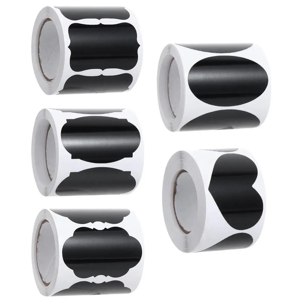 120Pcs/Roll 내구성 PVC 라벨 스티커 이동식 방수 칠판 라벨 5가지 스타일 칠판 스티커 홈 & 주방