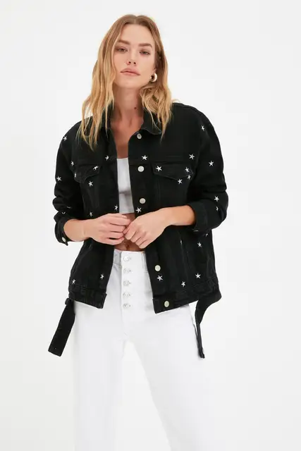 Trendyol Star Printed Oversize Denim 