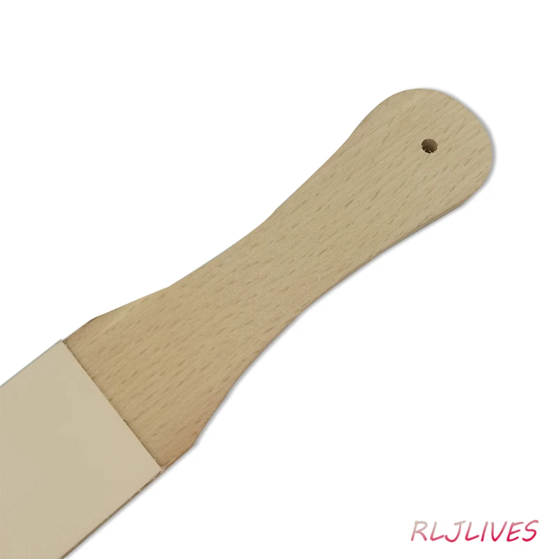 Wooden Handle Leather Sharpener Leather Polish Sharpening Double-sided Sharpening Tool Handmade Polishing Board Blades Tool