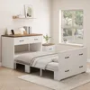Murphy Bed Cabinet with Mattress Included, 2 in 1 Small Fold up Space Saving WallBed, 33x76 Inches Twin Size Hideaway Bed 1