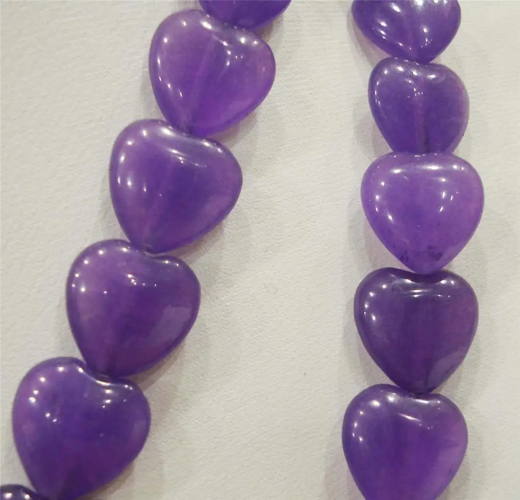 

Natural 12*12MM Russian Purple Amethyst Heart Gemstone Loose Beads 15" Strand