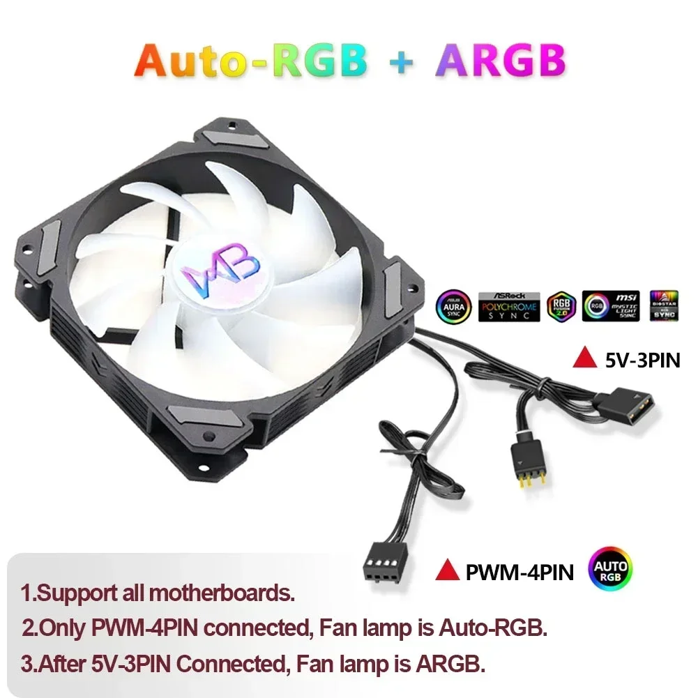 Ventilador do Radiador do Processador Central de Argb Refrigerador do Perfil Baixo Pwm 4pin 120 Milímetros Lga 1150 1151 1155 1200 1700 2011 v3 X79 X99 Am3 Am4 Am5 Rgb Ultra Fino - Imagem 4