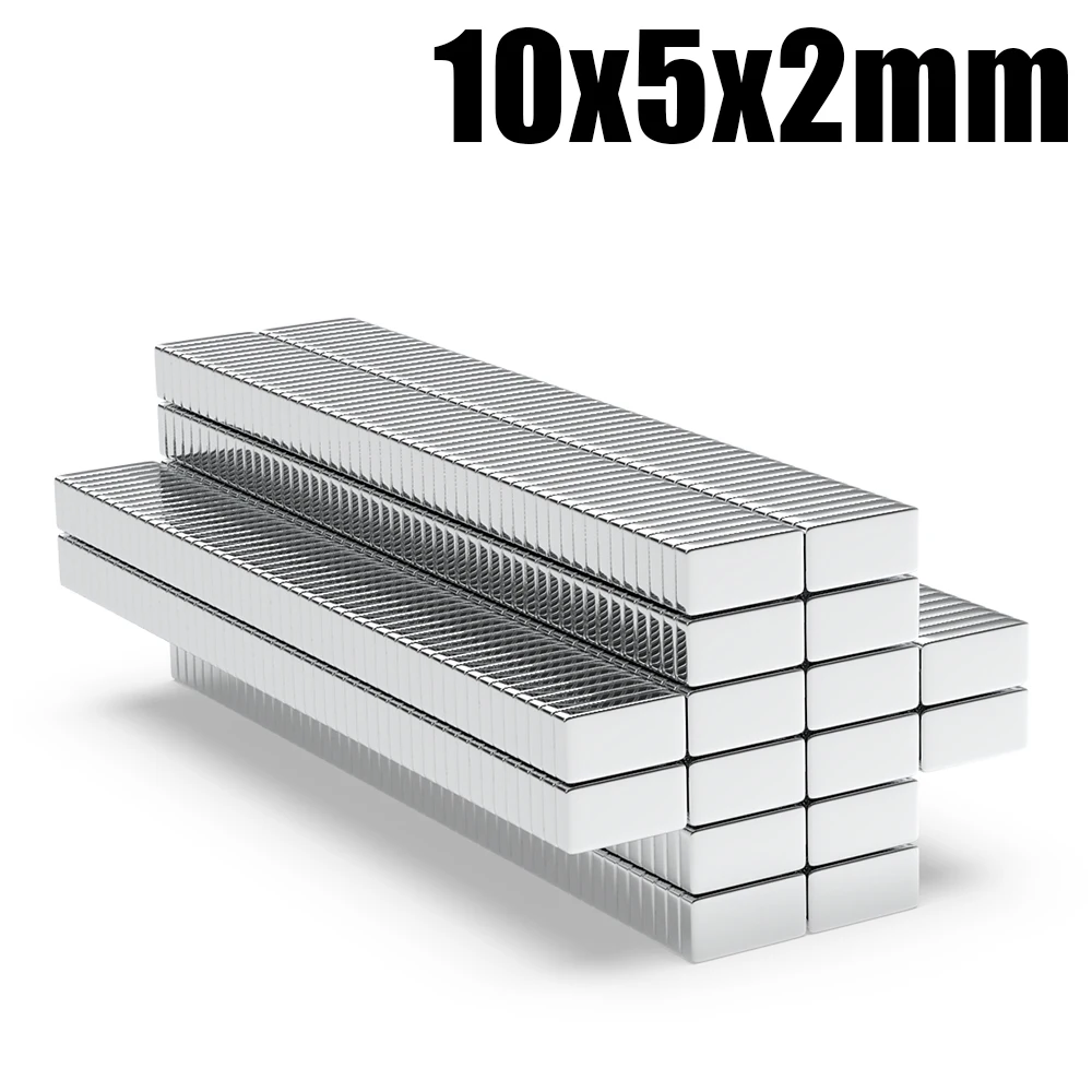 5/10/20/50/100Pcs N35 10x5x2 Neodymium Magnet 10mm X 5mm X 2mm NdFeB Block Super Powerful Strong Permanent Magnetic imanes10*5*2