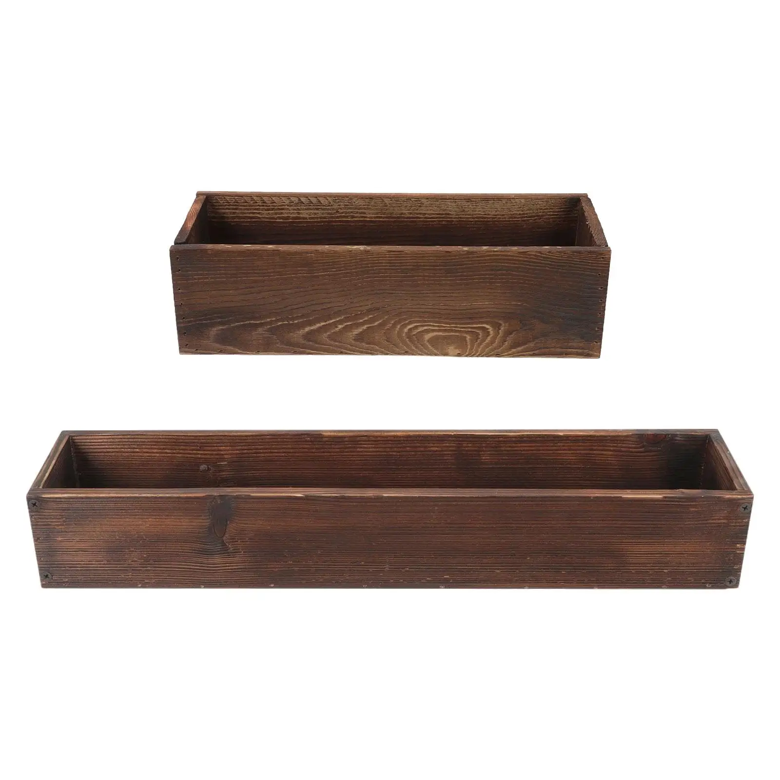 

Wooden Flower Box Centerpieces Wooden Flower Pot Planter Decorative Wood Vase Rectangle for Office Shelf Patio Balcony Yard