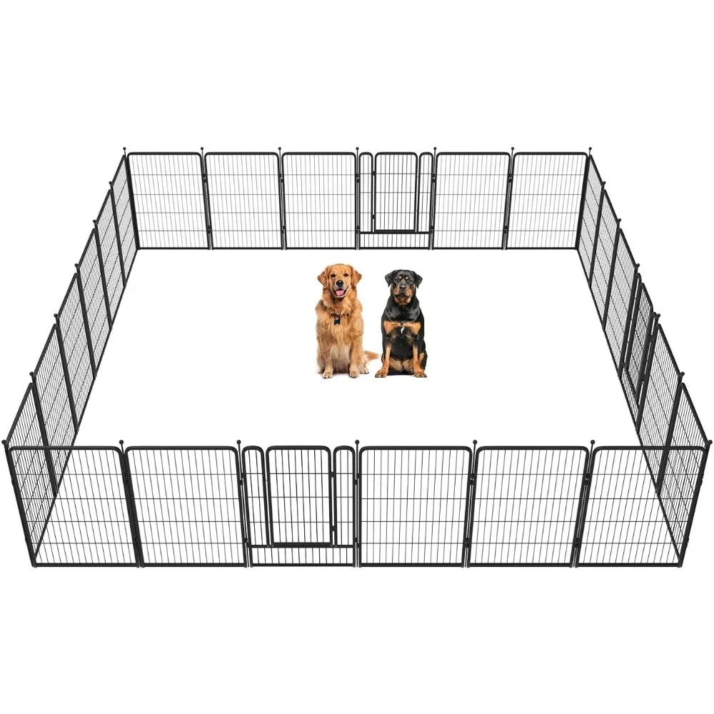 FRollick Dog Playpen for Yard, RV Camping, 40 inch 24 Panels for Medium and Large Dogs│