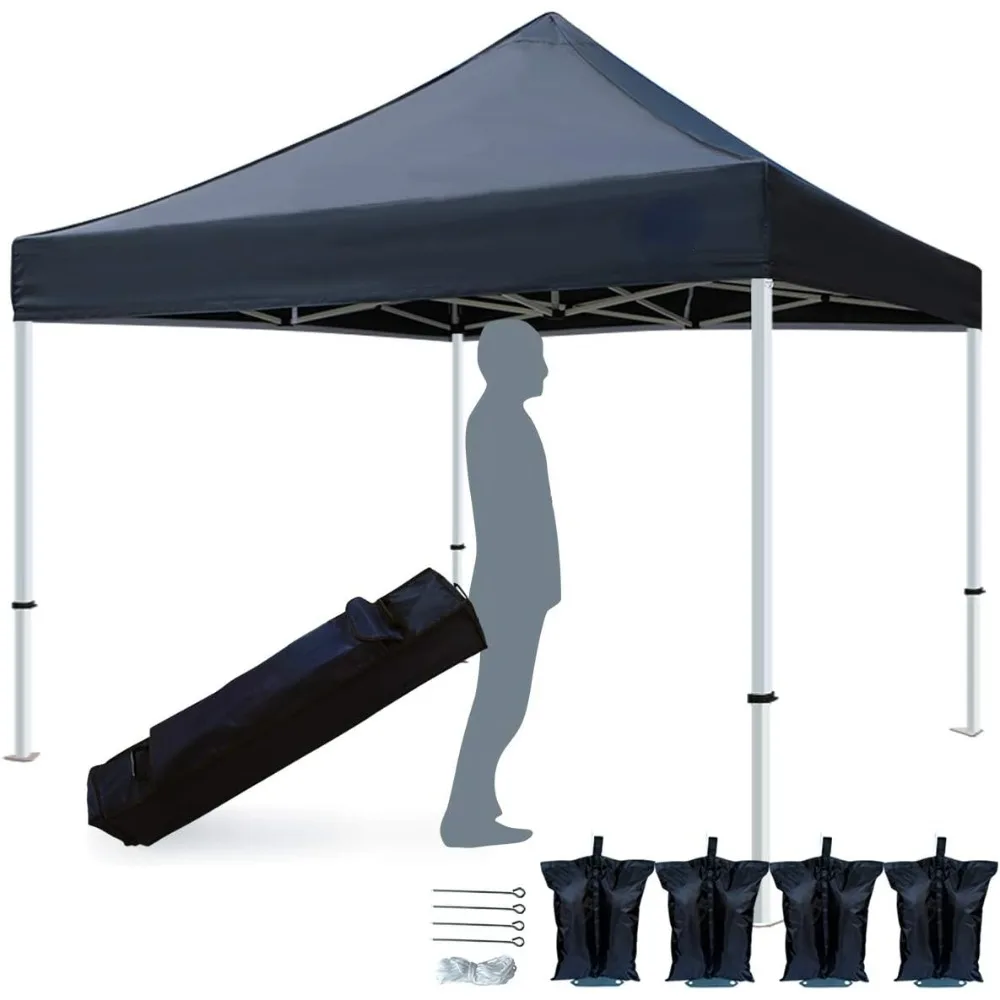 

10'x10' Pop Up Canopy Tent Commercial Instant Shelter with Heavy Duty Carrying Bag, 4 Canopy Sand Bags Purple