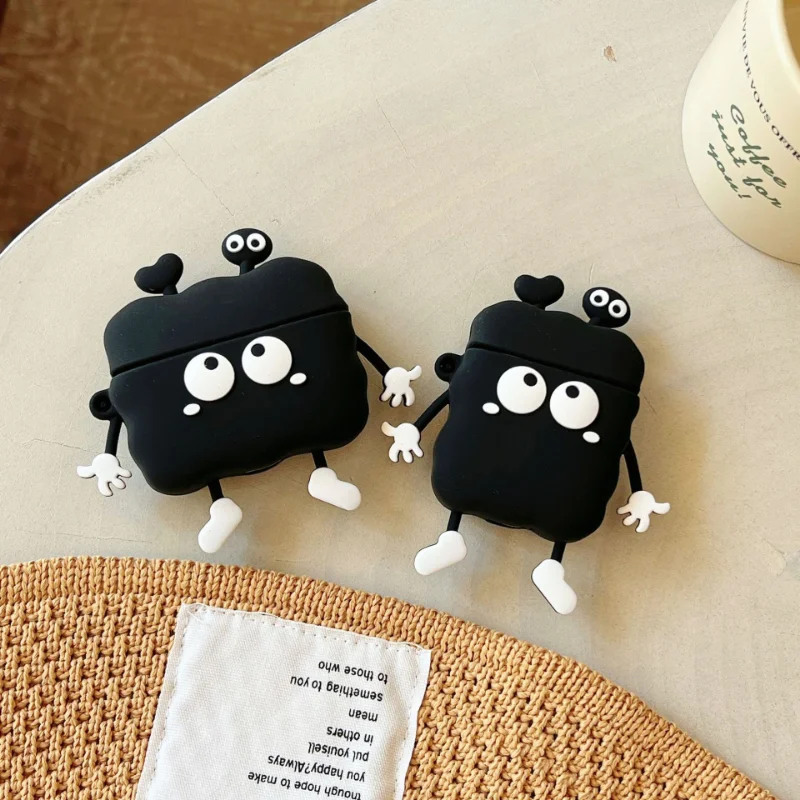 

Cartoon Cute Coal Ball Case for AirPods Pro2 Airpod Pro 1 2 3 Bluetooth Earbuds Charging Box Protective Earphone Case Cover