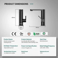 Briwellna chauffe-eau électrique robinet d'eau chaude 2 en 1 robinet de lavabo Geyser sans réservoir 220V robinet de chauffe-eau instantané pour la maison 5