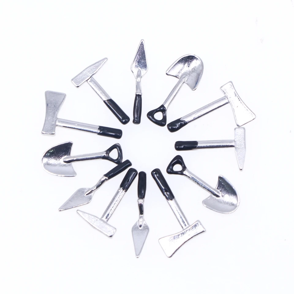 Set 4 Pezzi Utensili Da Giardino In Miniatura Metallici – 1:12 Casa Delle Bambole